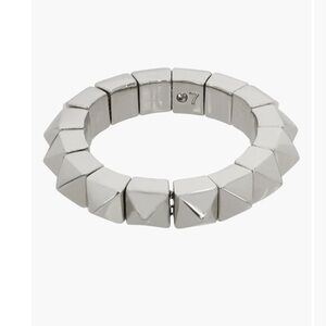 All Saints- Silver Pyramid Chain Ring- small 6